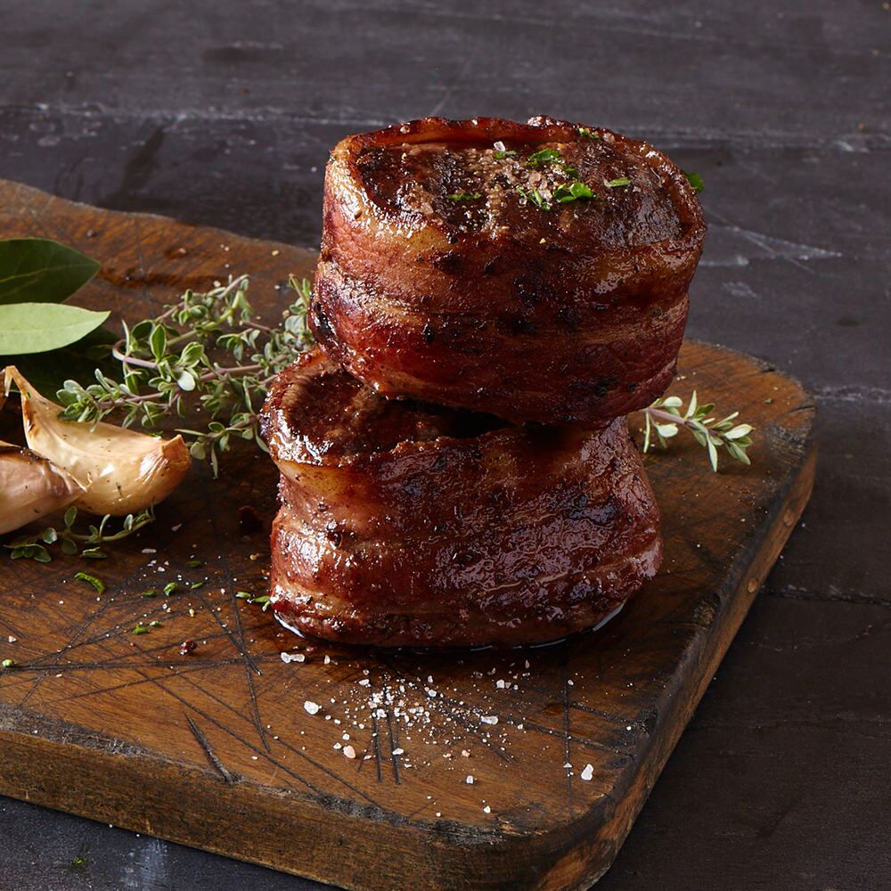 venison medallion steaks wrapped in bacon